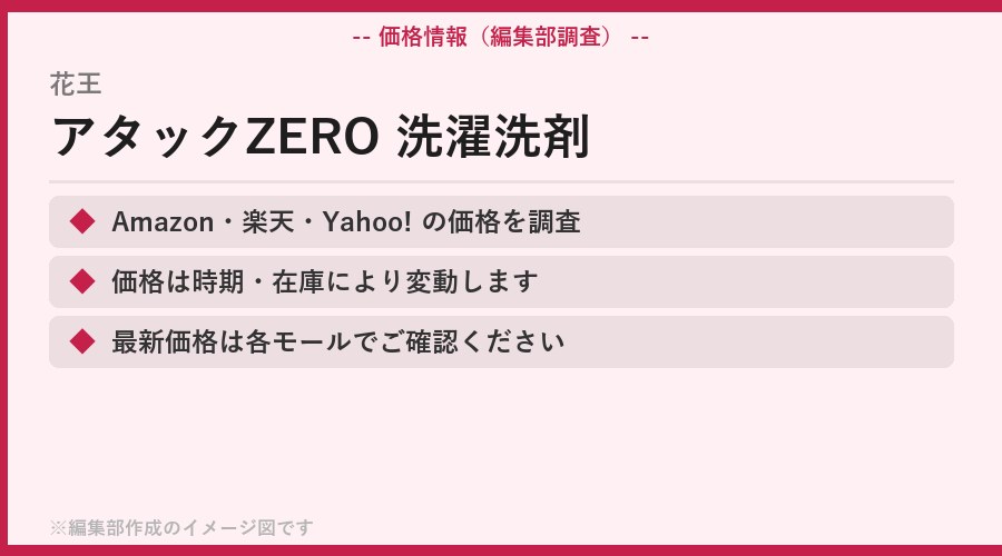 花王 アタックZERO 洗濯洗剤 価格・コスパ・購入先の比較